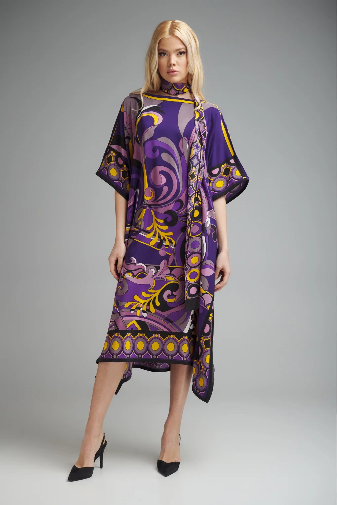 KIMONO GRIP DIAMOND CREPE AUTUMN KAFTAN