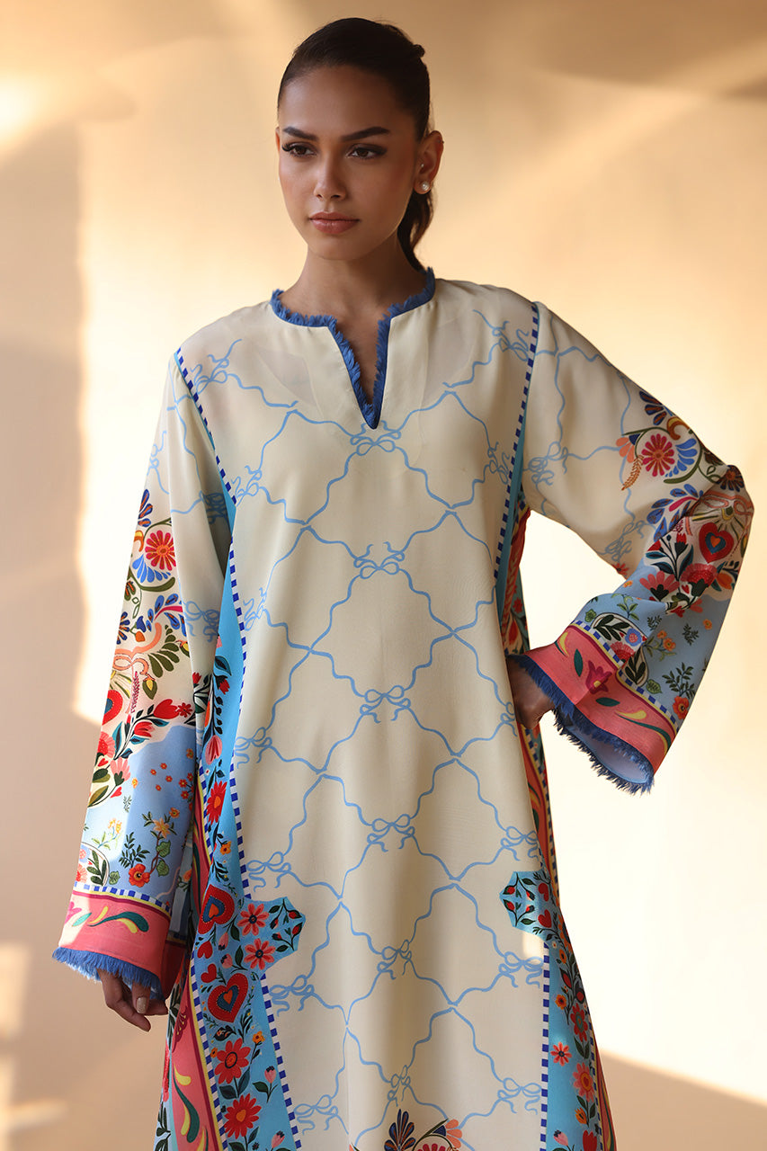 AZURE TAPESTRY PREMIUM LONG DRESS