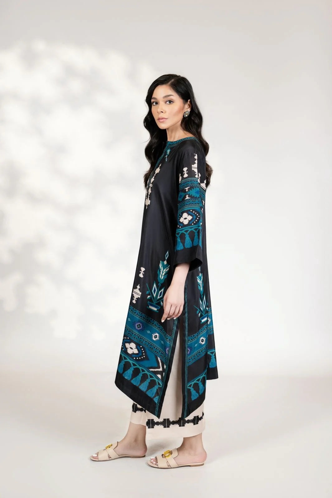 Azure Tassel  Premium Long Top And Pant Set