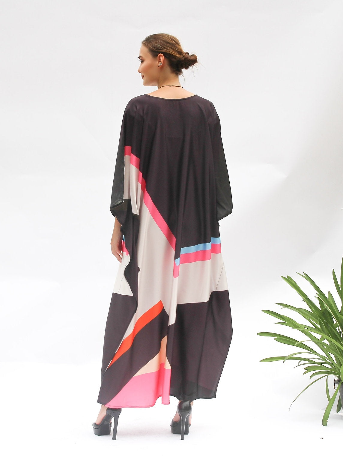 DICE MULTI COLOUR DIGITAL PRINTED LONG KAFTAN