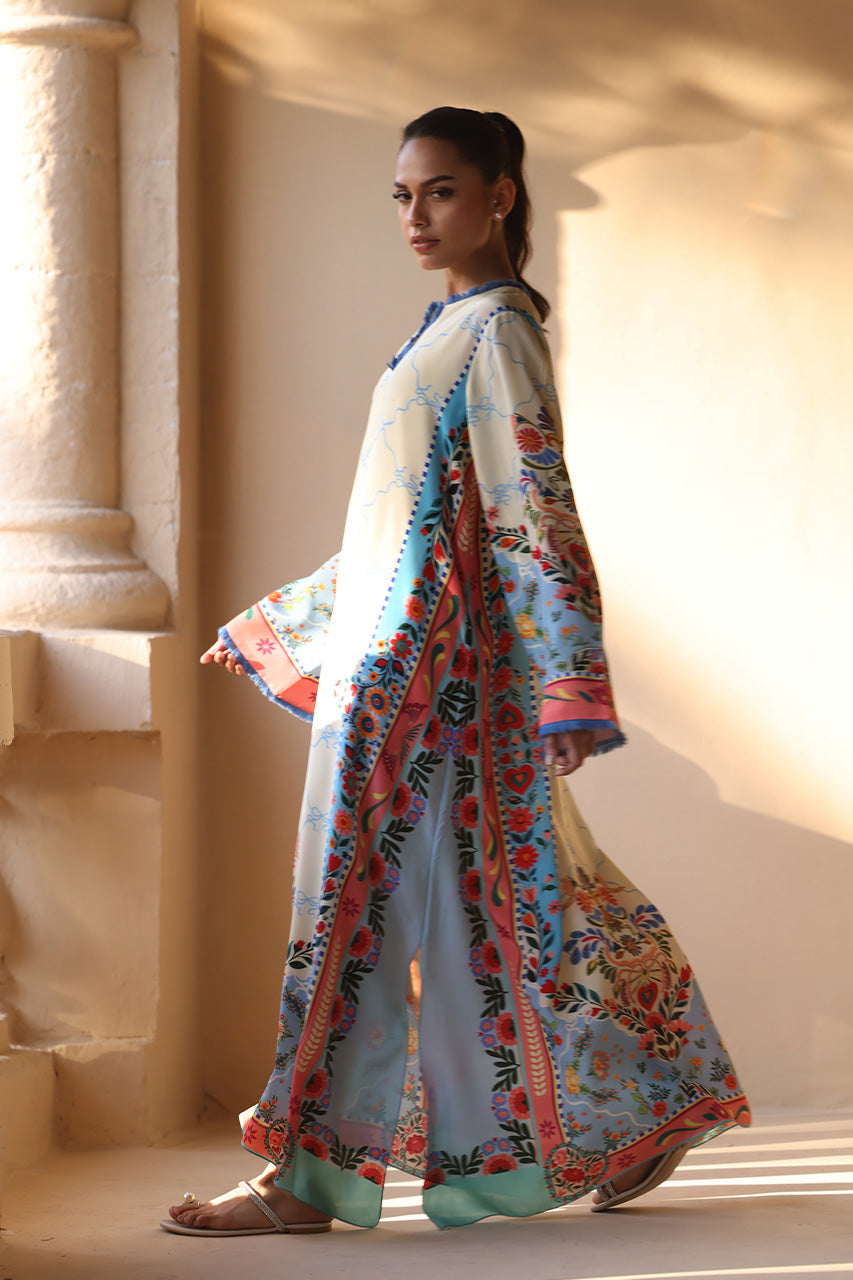 AZURE TAPESTRY PREMIUM LONG DRESS