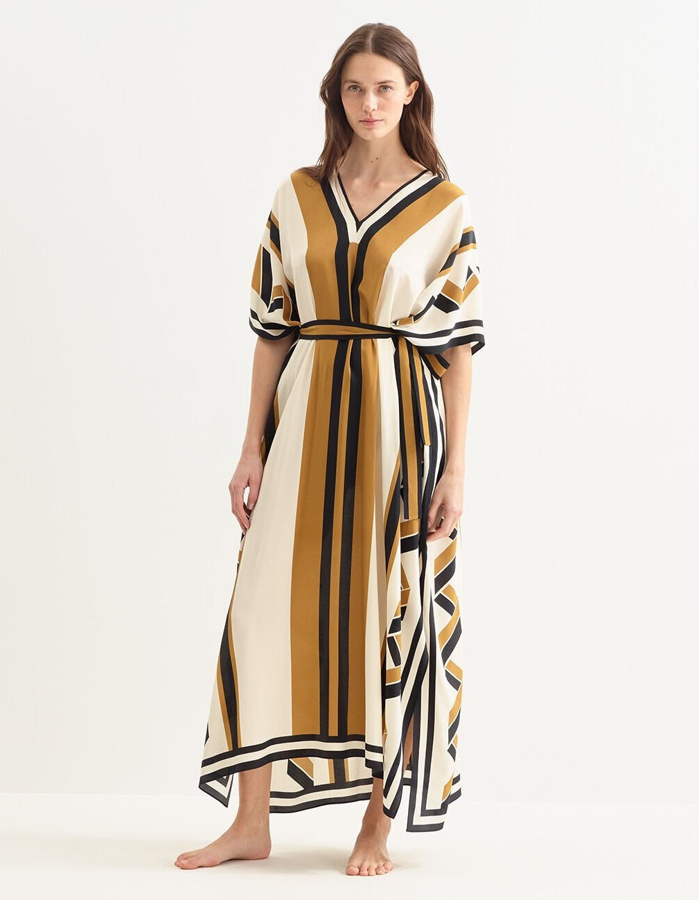 RESORT CHIC STRIPED LONG DRESS