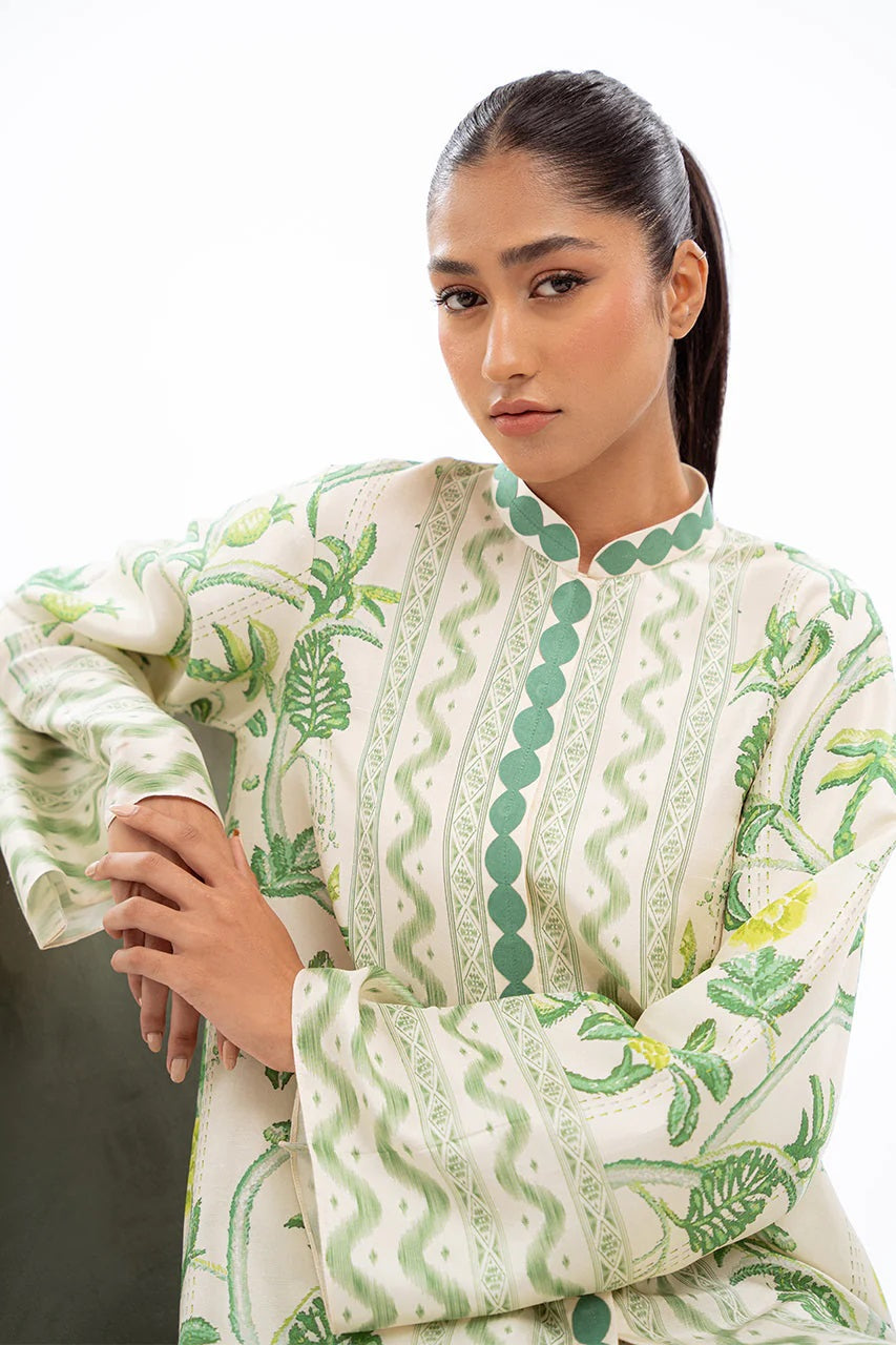 GREEN NATURE TUNIC ELEGANT ABSTRACT CO-ORD SET