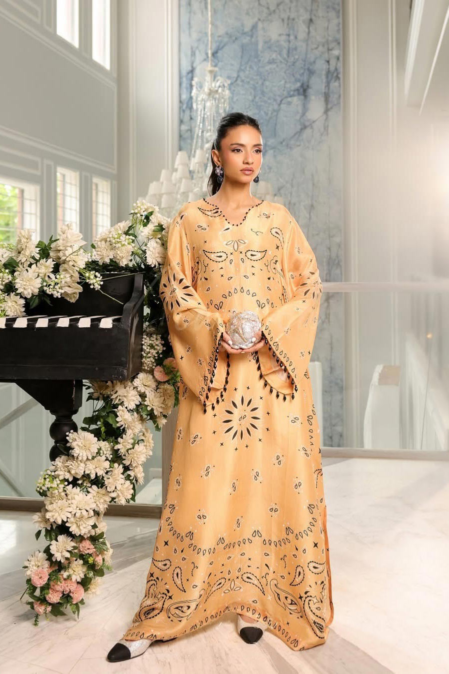 OCHRE ELEGANCE PREMIUM LONG DRESS