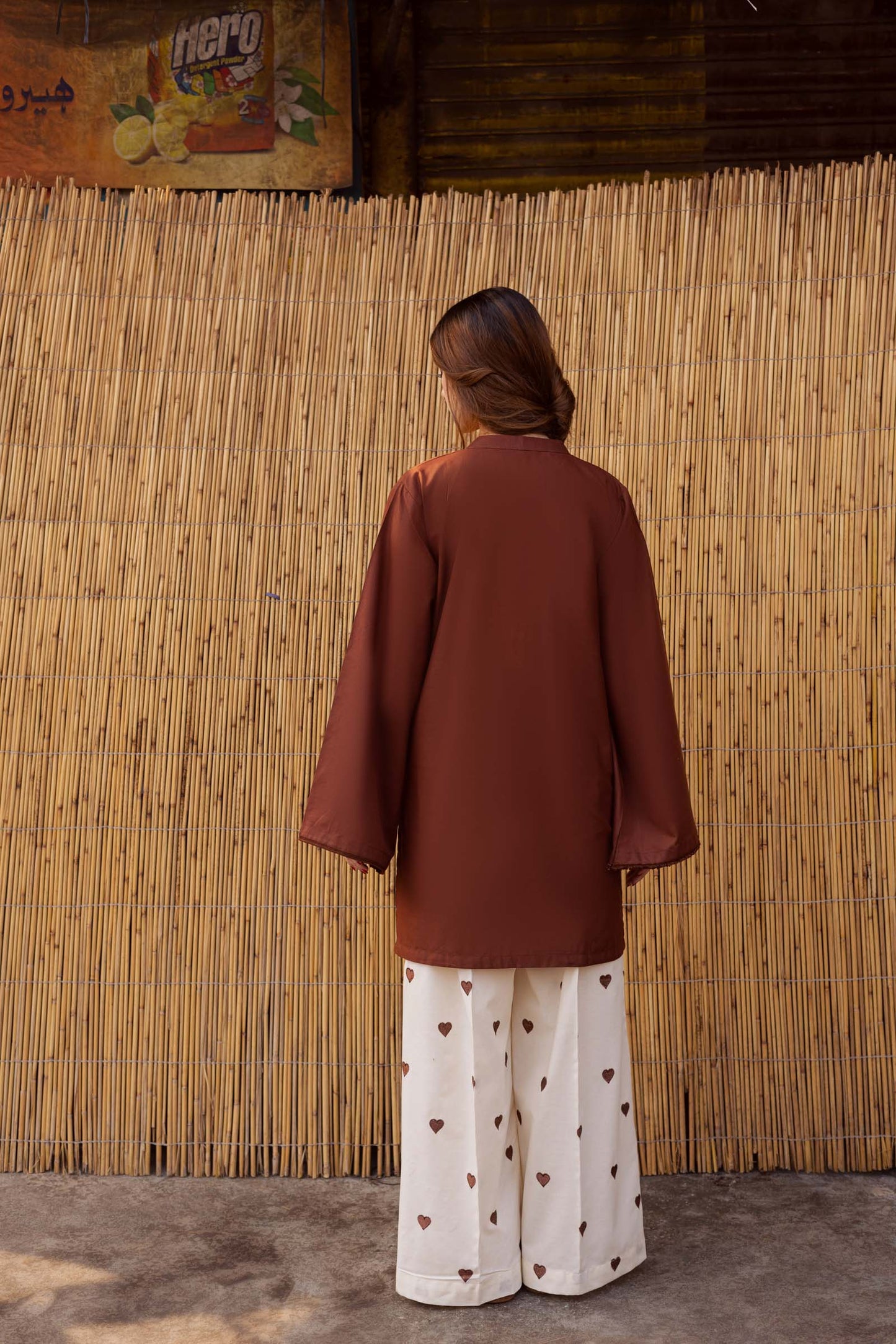 SCARLET BRUSHED LOUNGE TOP AND PANT SET
