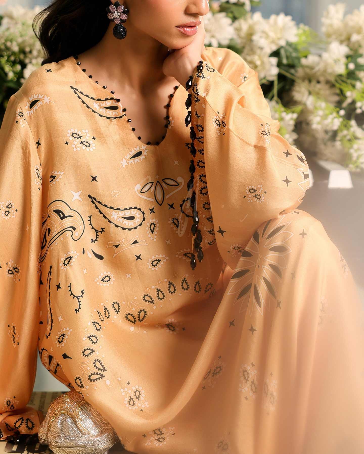 OCHRE ELEGANCE PREMIUM LONG DRESS
