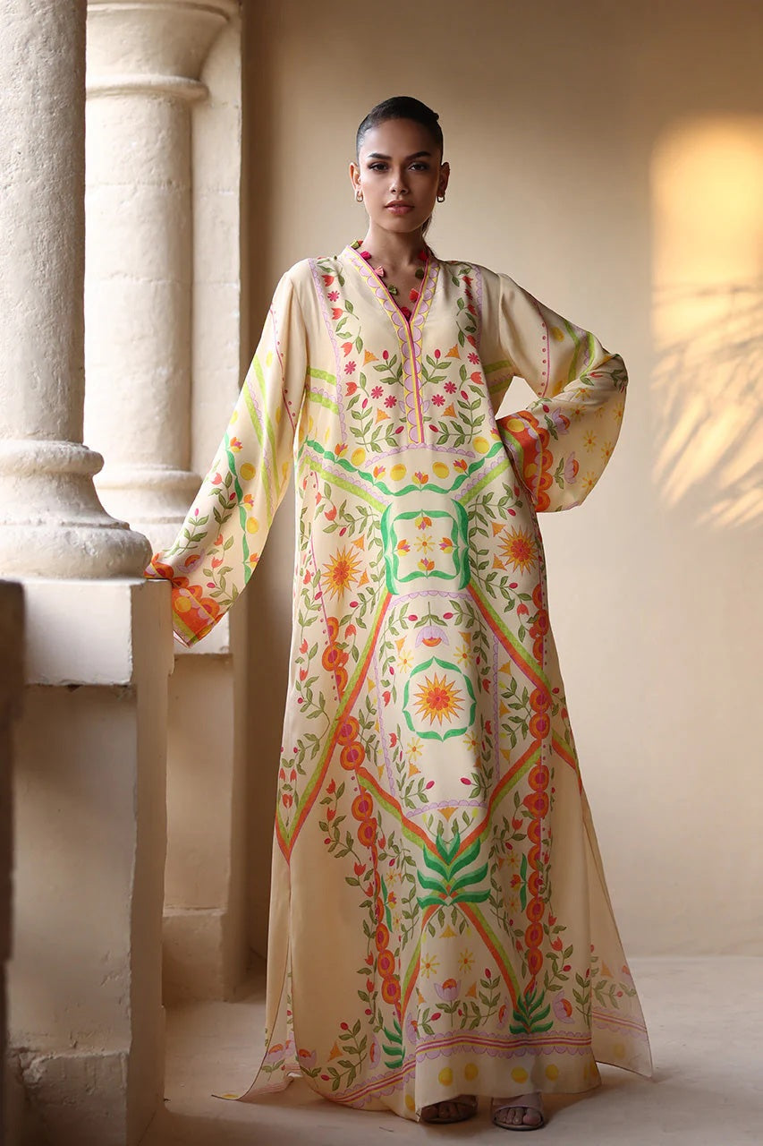 KALINI PASTEL  PREMIUM LONG KAFTAN DRESS