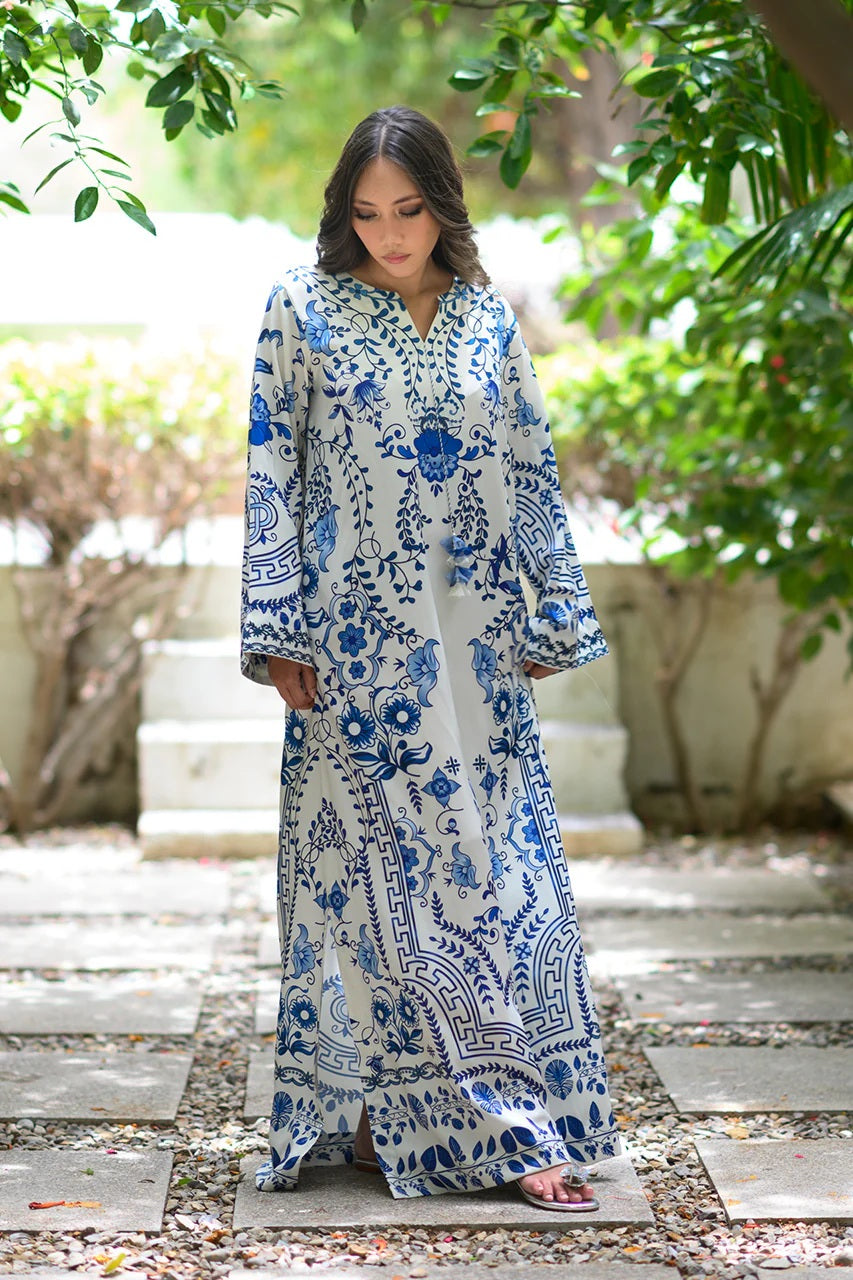 PORCELAIN BLOOM LUXURY LONG DRESS