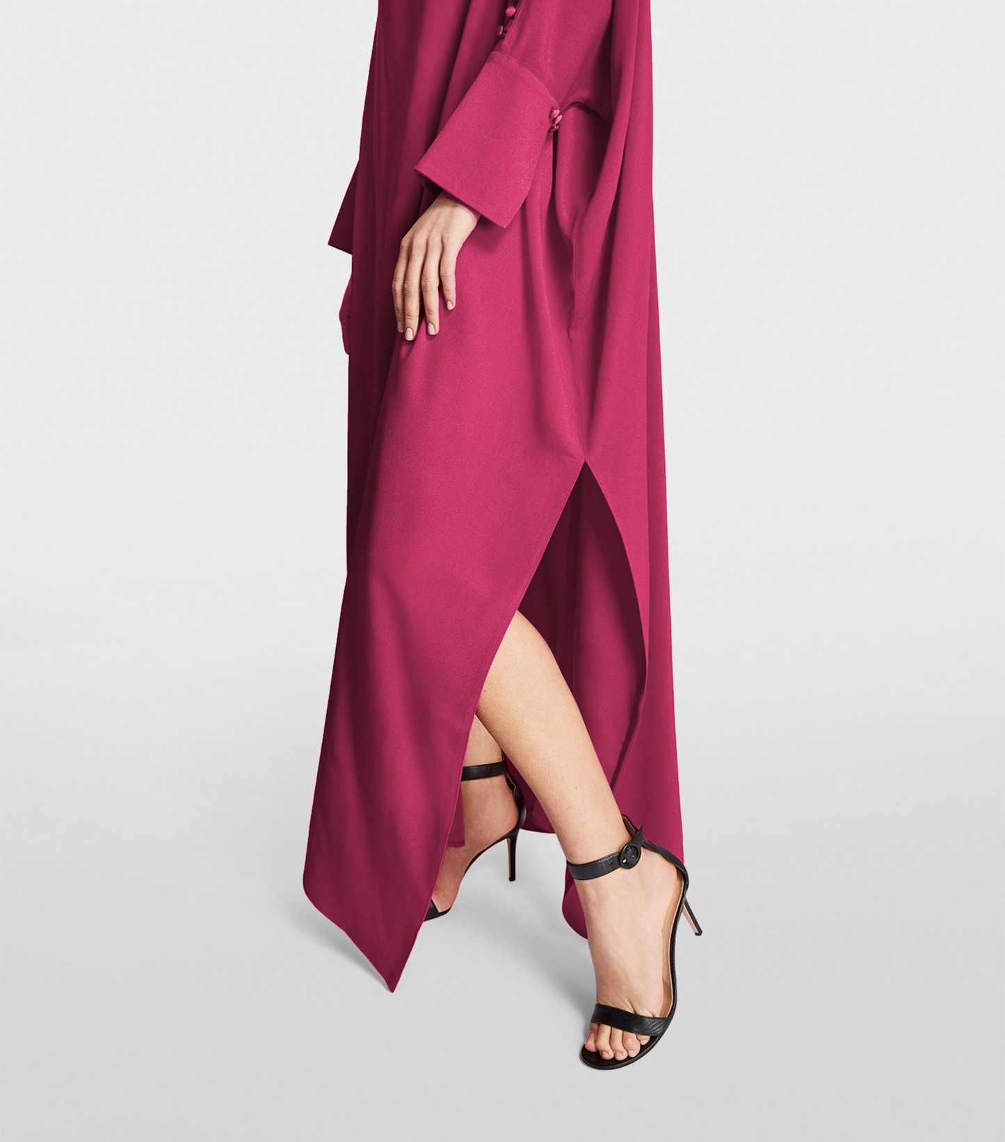 MODERN ELEGANCE BUTTON STYLE CLOSURE LONG SLEEVES KAFTAN DRESS