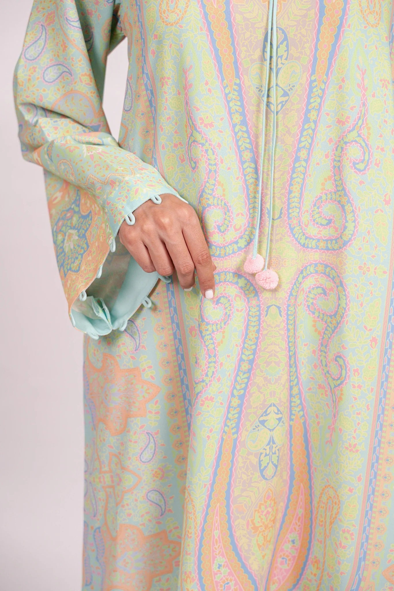 MEADOW GLOW PREMIUM LONG KAFTAN DRESS