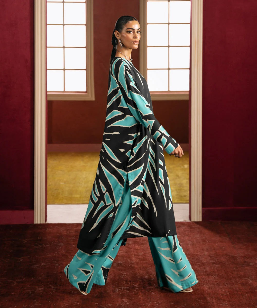 TEAL WATERCOLOR PREMIUM COORD SET