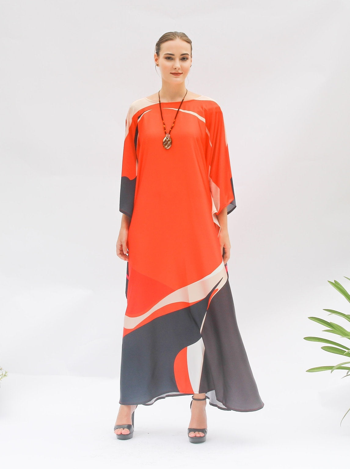 DIA STYLE MULTI COLOUR DIGITAL PRINTED LONG KAFTAN