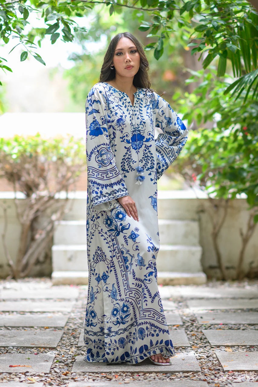 PORCELAIN BLOOM LUXURY LONG DRESS