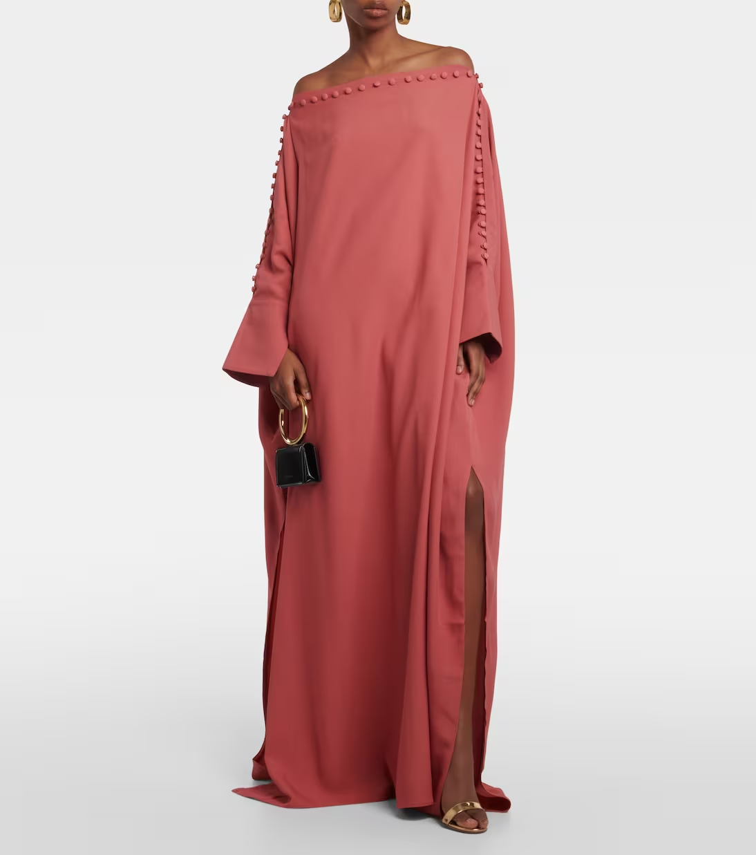 MODERN ELEGANCE BUTTON STYLE CLOSURE LONG KAFTAN