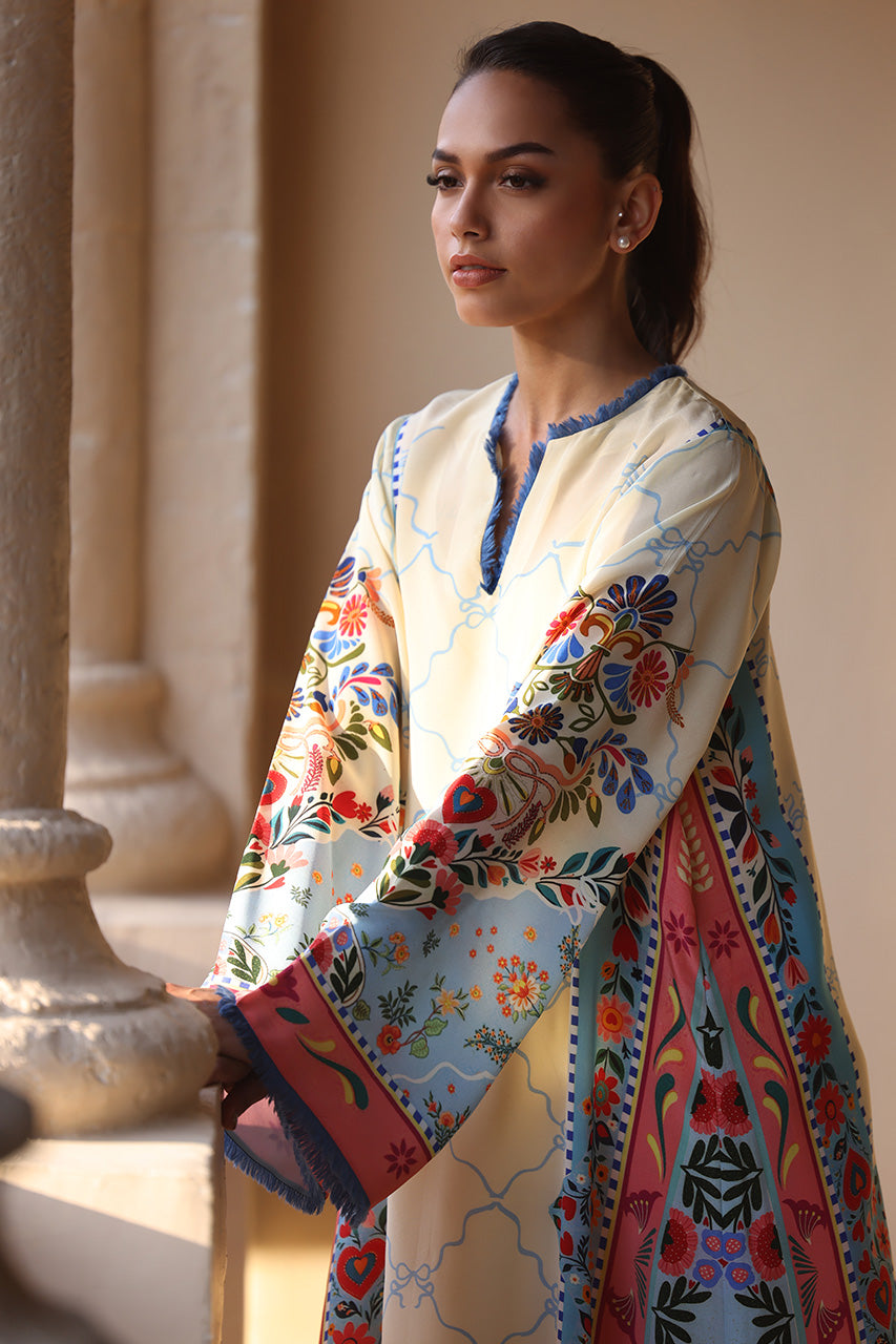 AZURE TAPESTRY PREMIUM LONG DRESS
