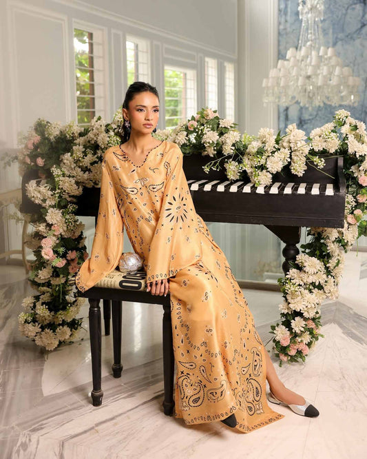 OCHRE ELEGANCE PREMIUM LONG DRESS