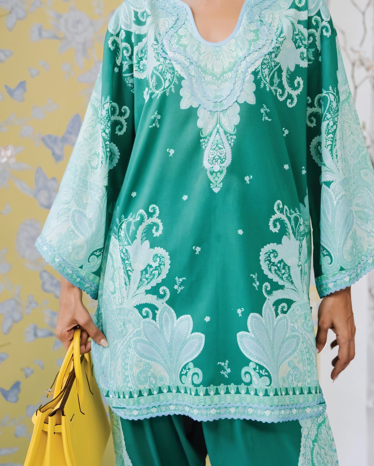 EMARALD & AQUA BAROQUE PREMIUM CO-0RD SET