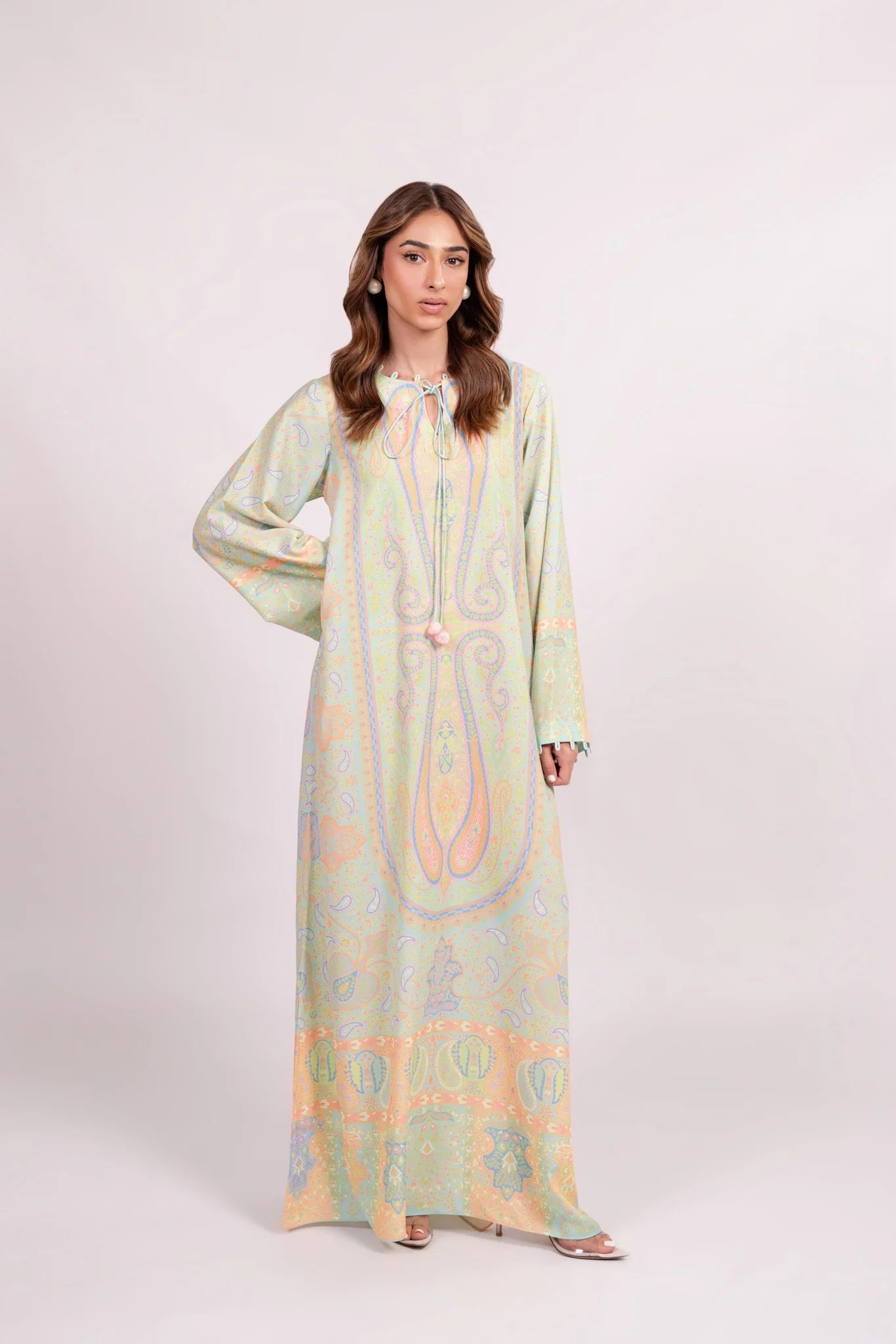 MEADOW GLOW PREMIUM LONG KAFTAN DRESS