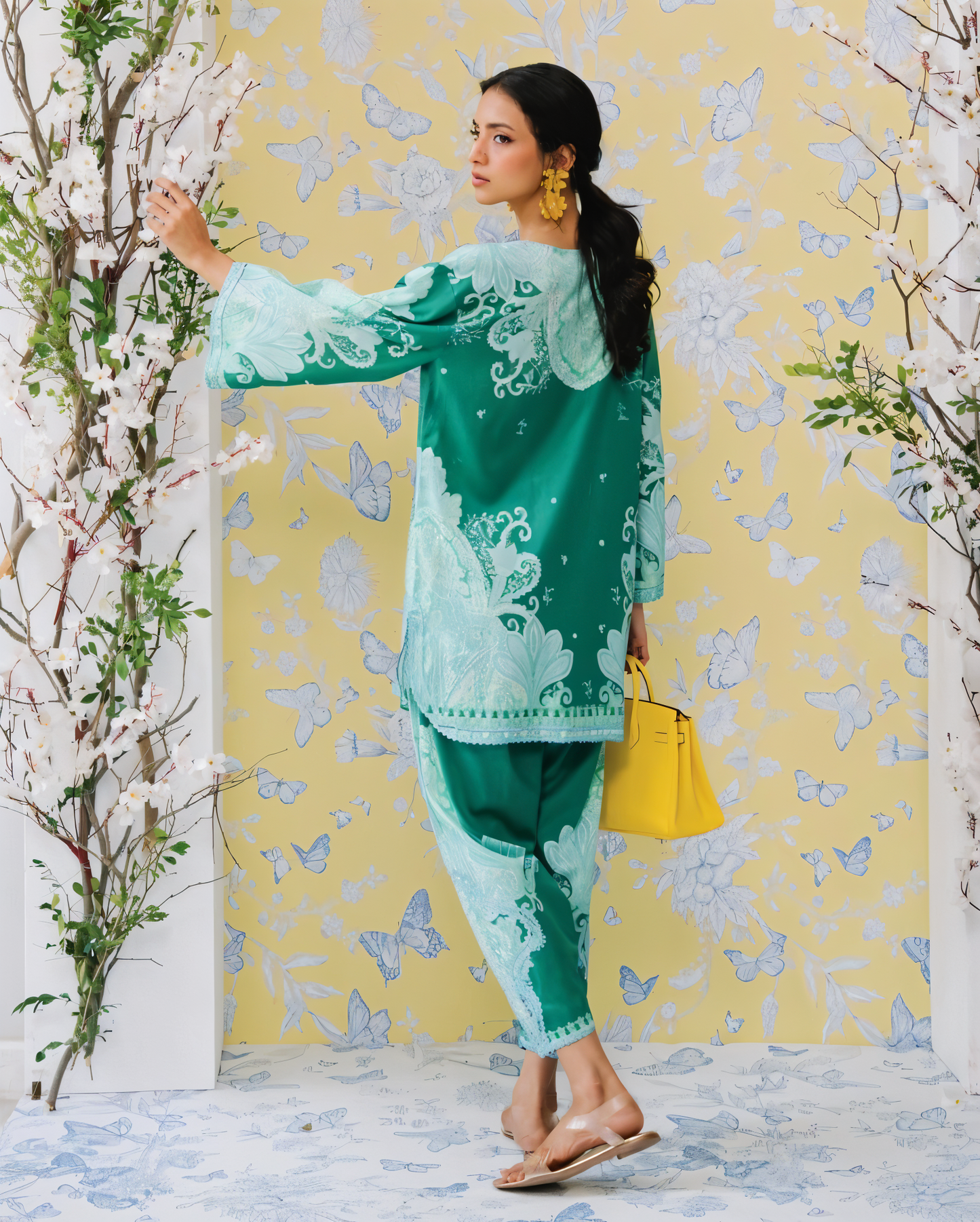 EMARALD & AQUA BAROQUE PREMIUM CO-0RD SET