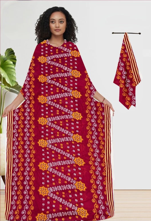 BOHO ZIG LUXE LONG KAFTAN WITH DUPATTA