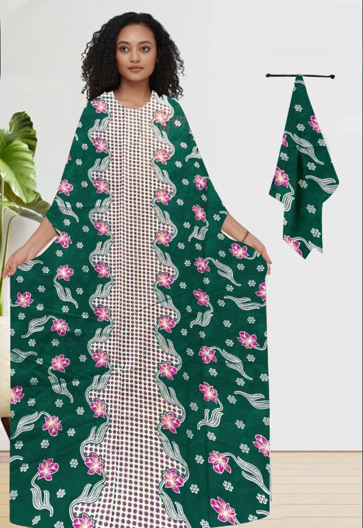 HIBISCUS FUSION LUXE LONG KAFTAN WITH DUPATTA