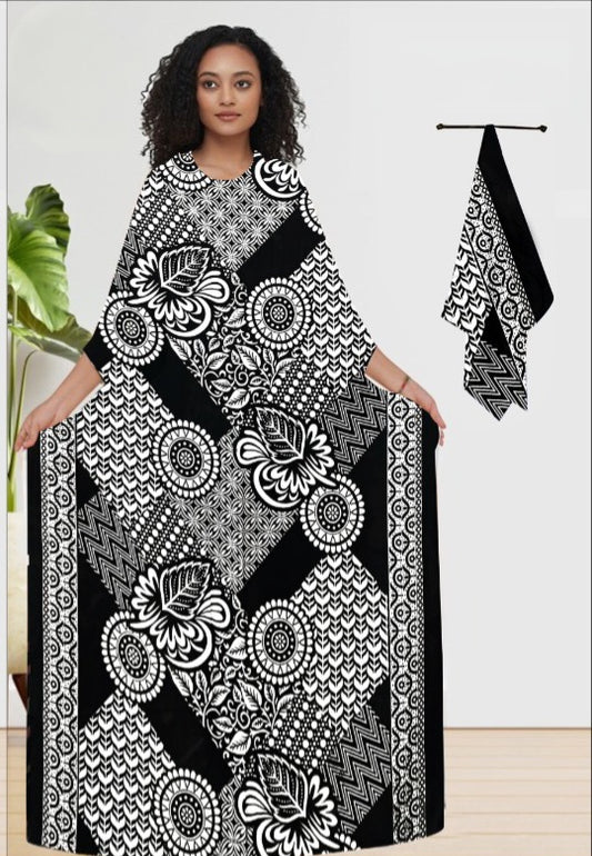 TRIBAL ELEGANCE LUXE LONG KAFTAN WITH DUPATTA