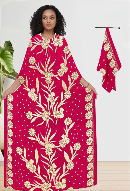 FLORAL VINE LUXE LONG KAFTAN WITH DUPATTA