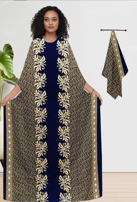 REGAL MOTIF LUXE LONG KAFTAN WITH DUPATTA