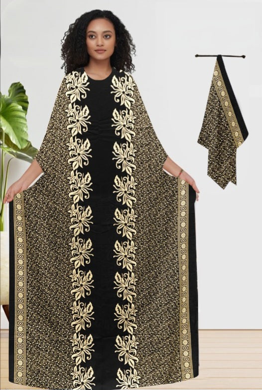 REGAL MOTIF LUXE LONG KAFTAN WITH DUPATTA