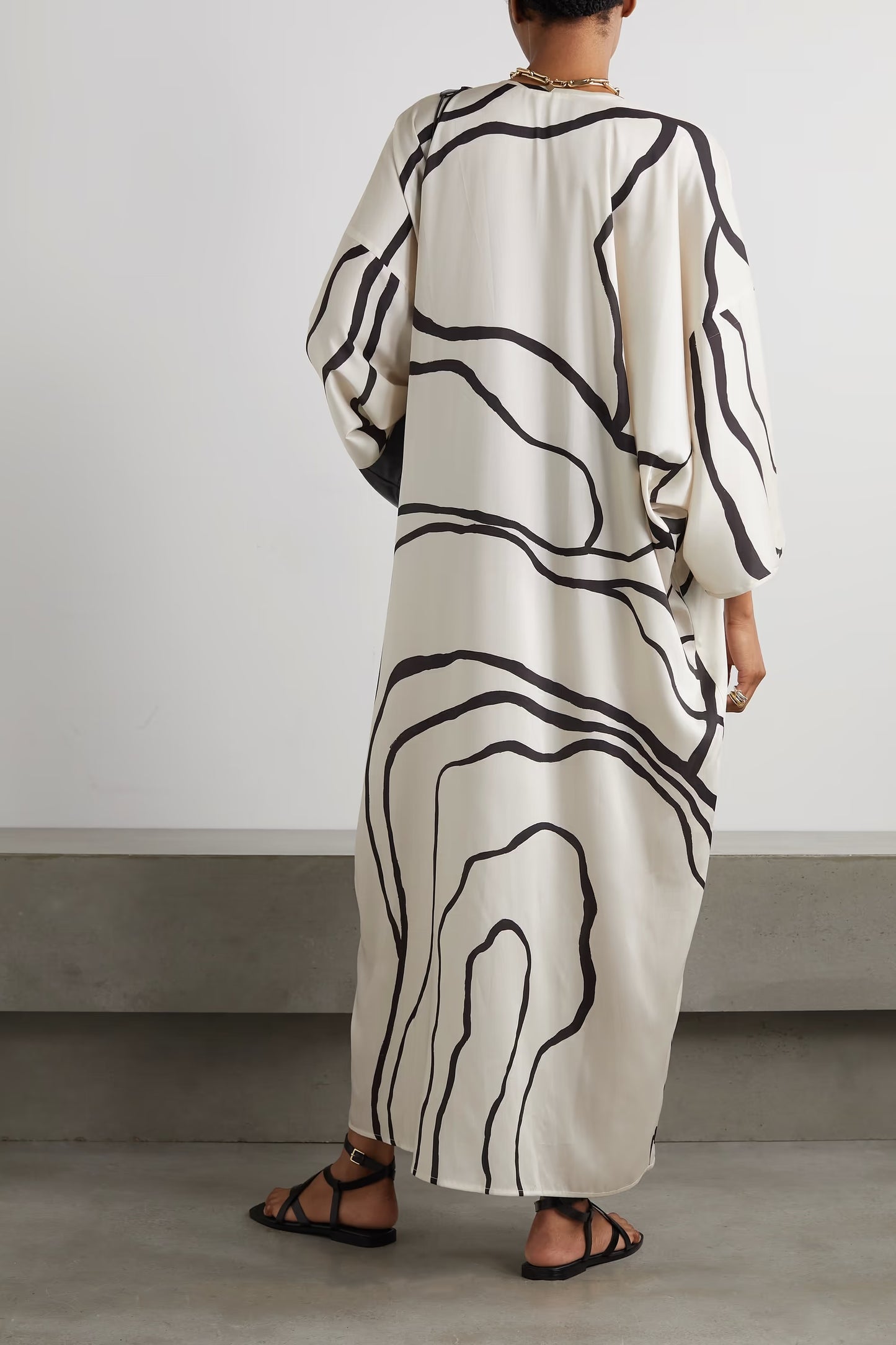 SOFT ORGANZA SILK FABRIC PREMIUM ABSTRACT PRINTED LONG KAFTAN