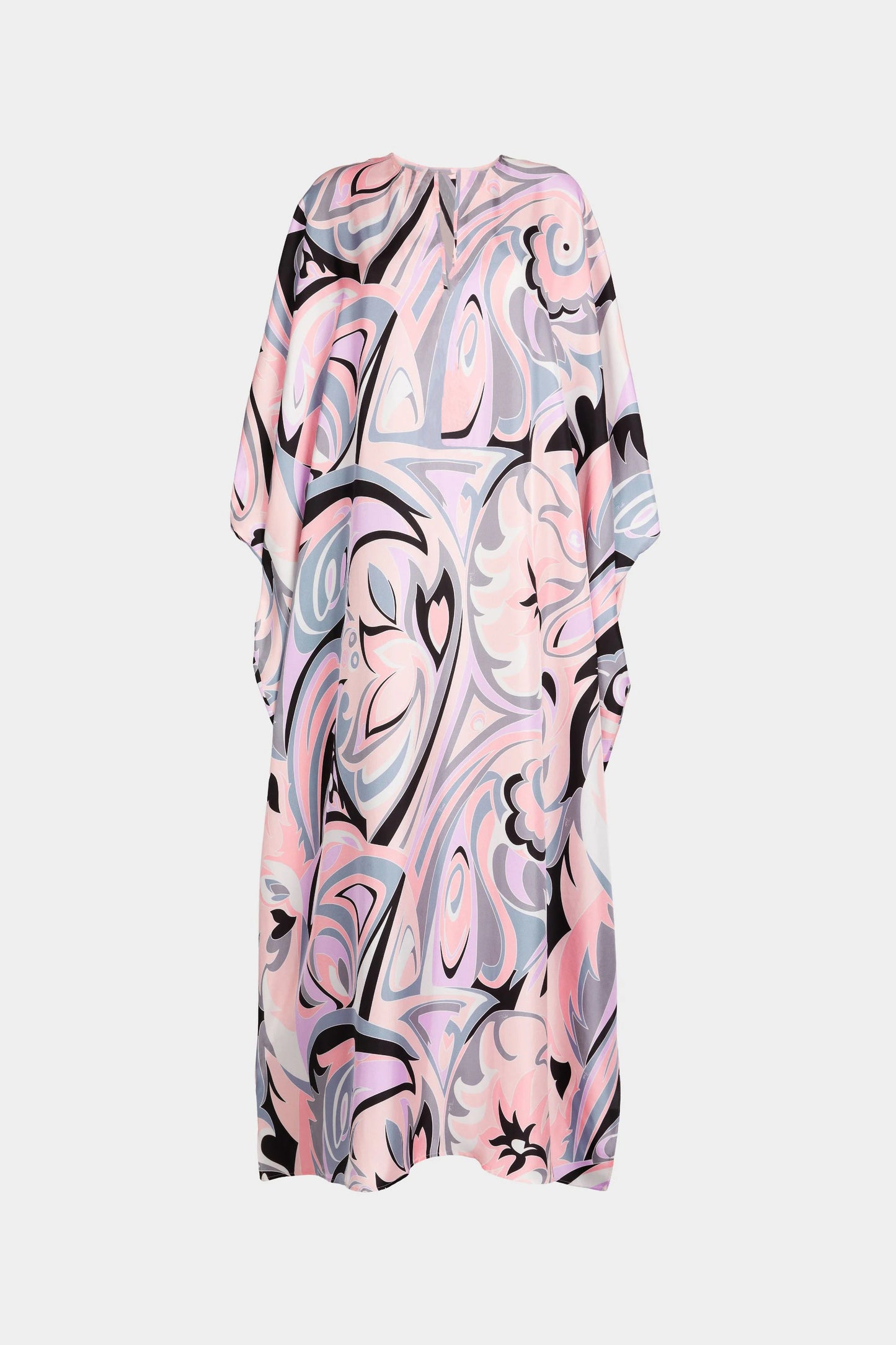 PREMIUM GAZE PATTERN PRINTED SOFT SATIN SILK KAFTAN