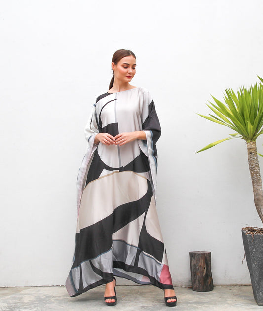 GEOMETRIC DIGITAL PRINTED LONG WEAR KAFTAN