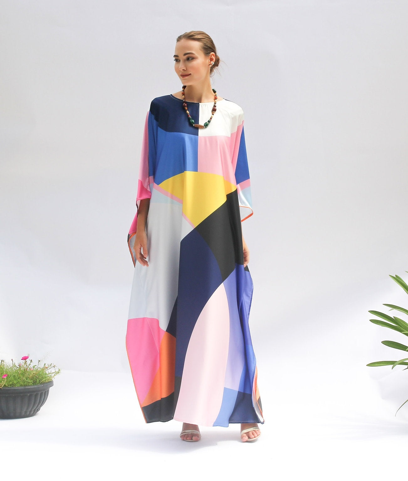 PRISM PATTERN DIGITAL PRINTED LONG KAFTAN