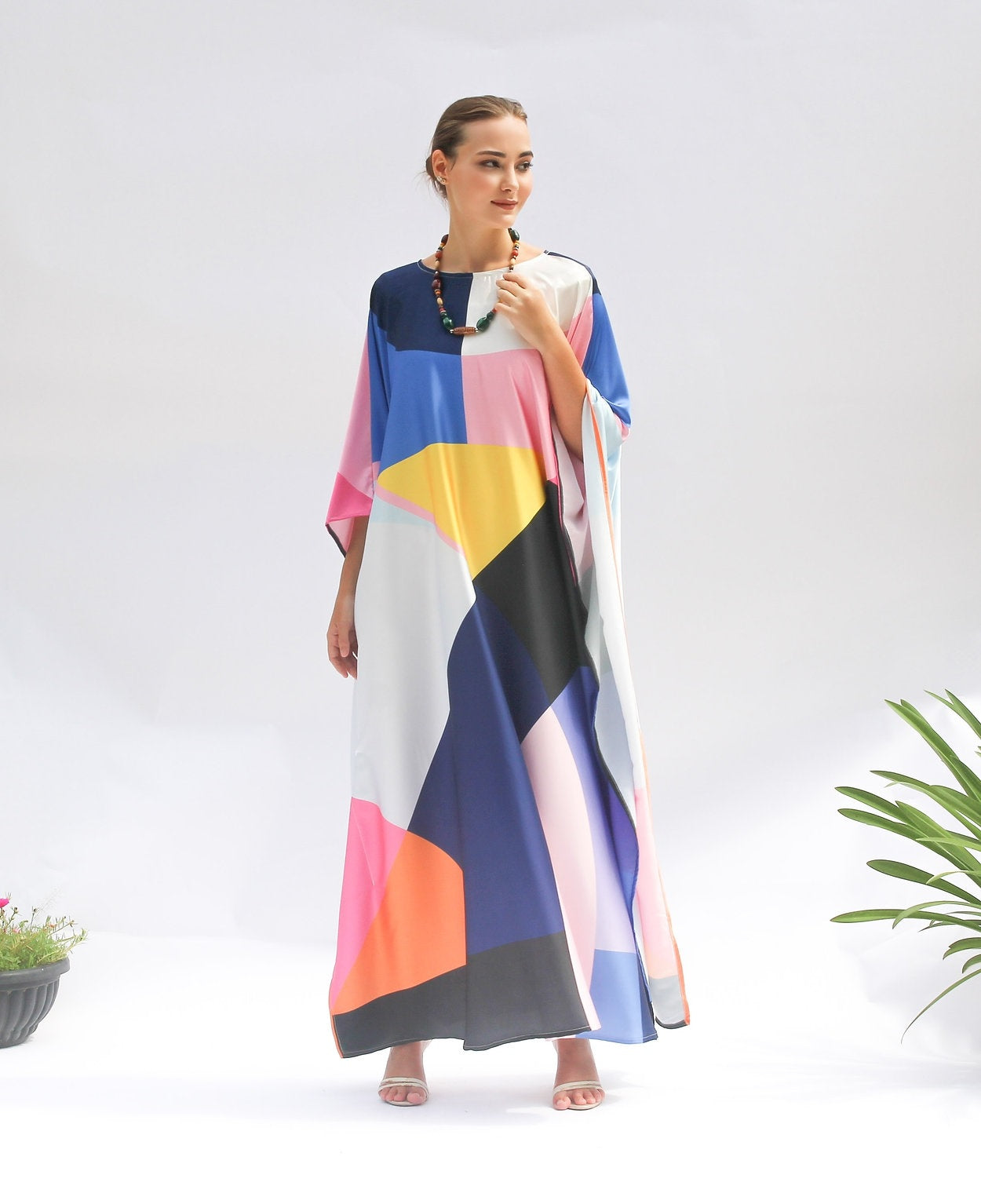 PRISM PATTERN DIGITAL PRINTED LONG KAFTAN