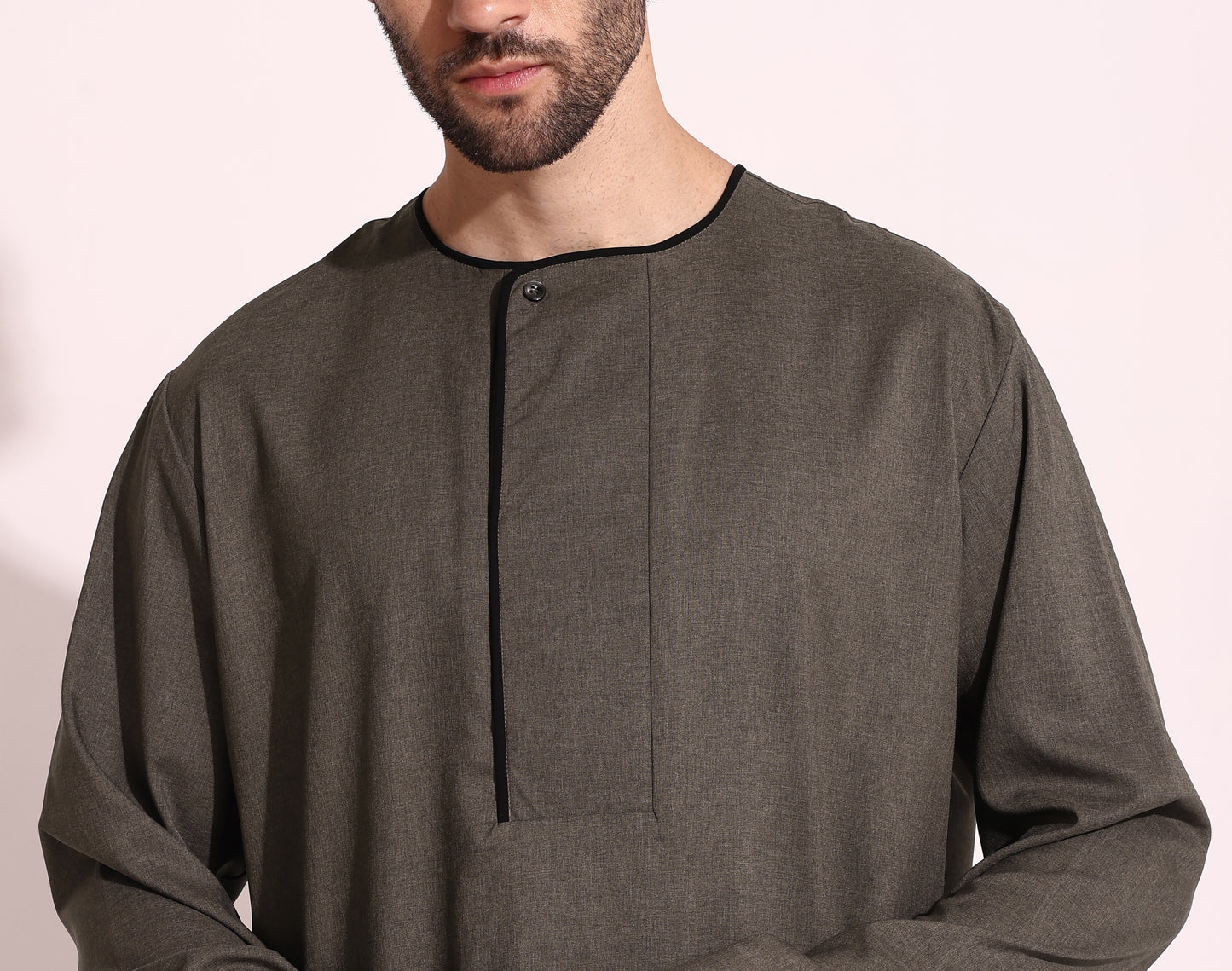 Premium Twill Fabric Overlapping Collar Style Mens Wear Thobe Kurta