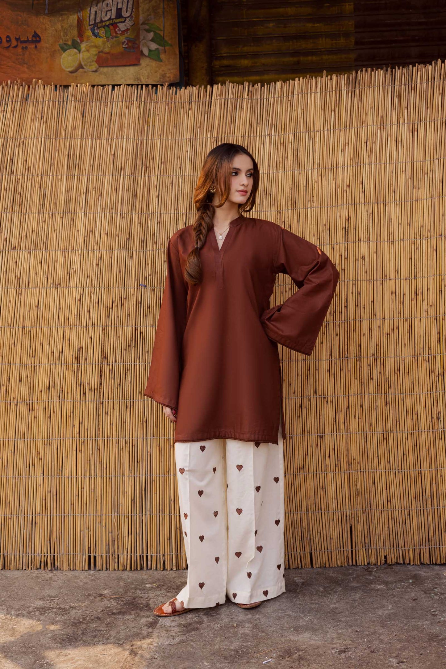 SCARLET BRUSHED LOUNGE TOP AND PANT SET