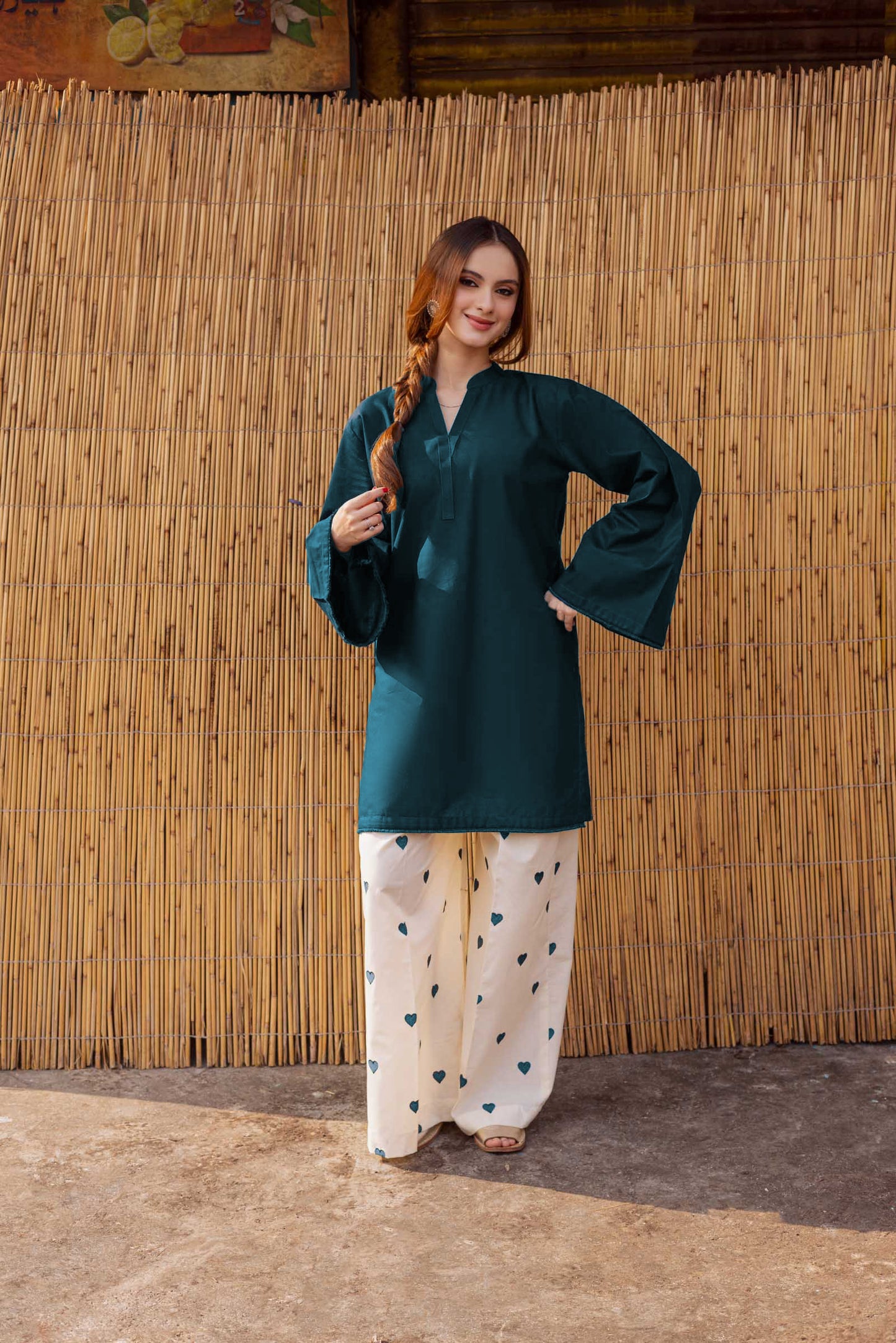 SCARLET BRUSHED LOUNGE TOP AND PANT SET