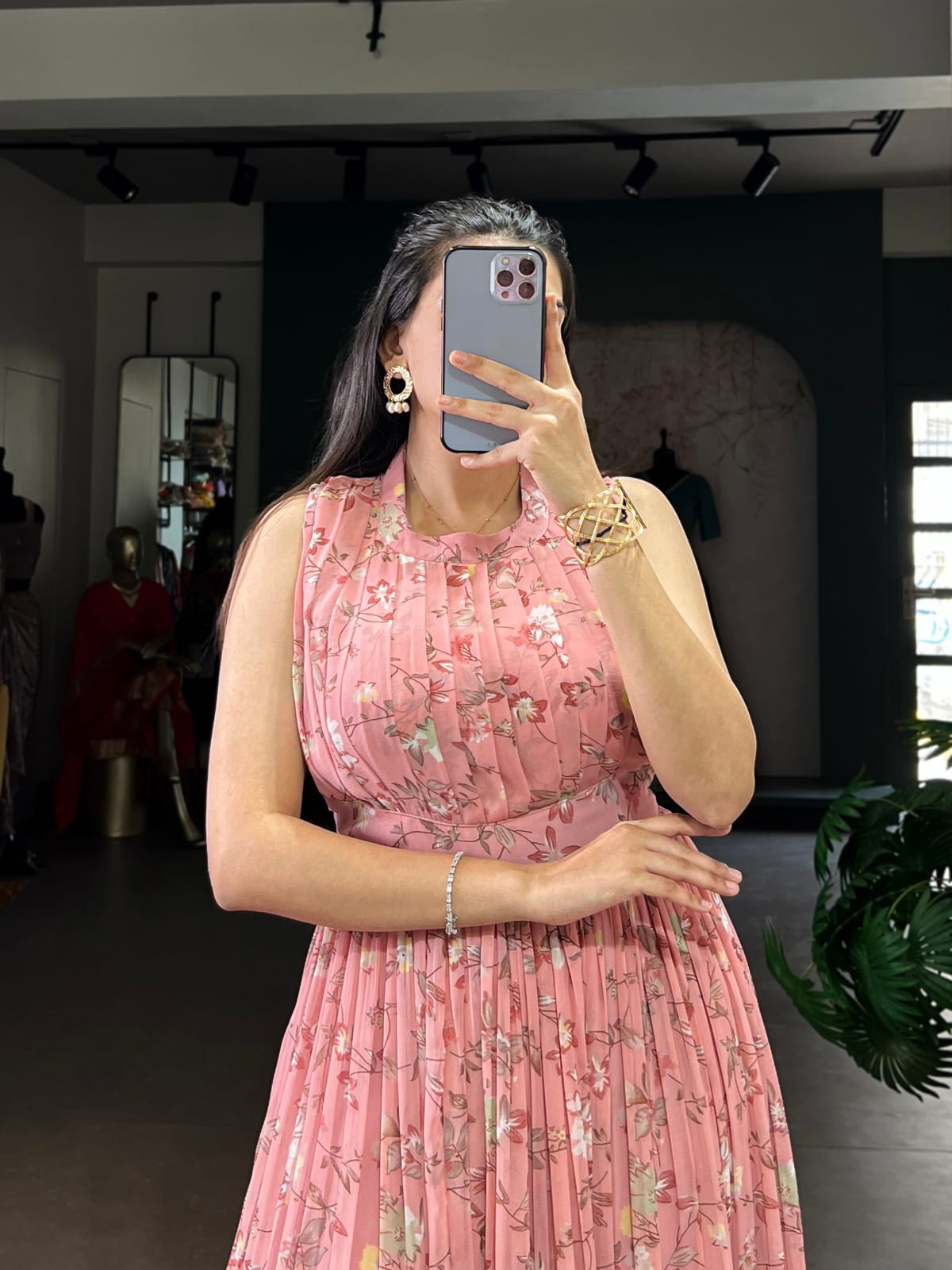 PASTEL MIST BOTANICAL LONG DRESS GOWN