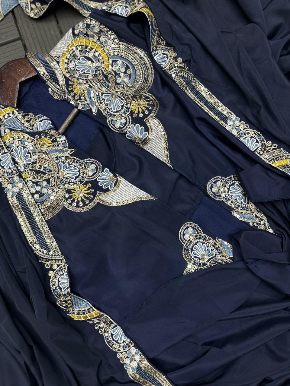 SEQUENCE EMBROIDERED SAREE SET WITH DESIGNER KOTI