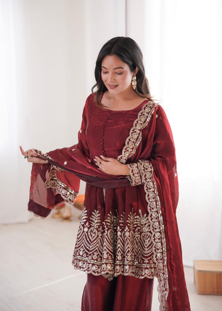 MIRROR GLAMOUR PRIME SHARA SET WITH DUPATTA