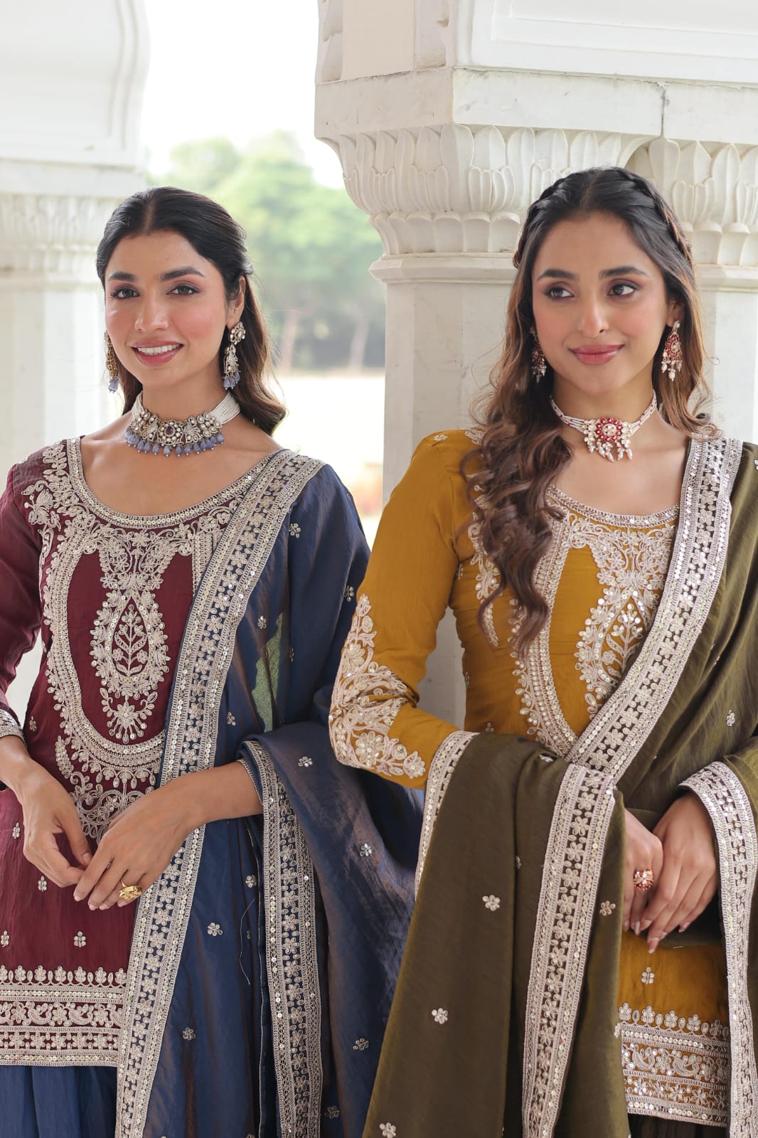 REGAL DUAL-TONED SHARARA SET WITH DUPATTA