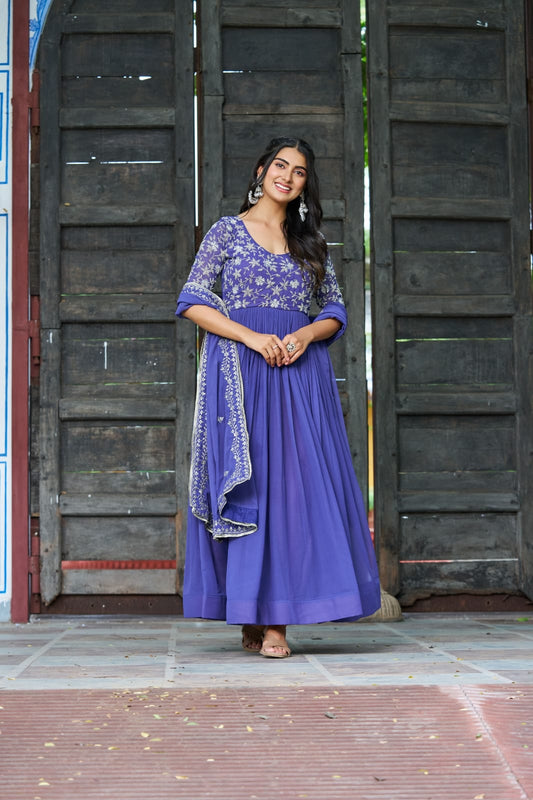 STARLIGHT INDIGO PRIME GOWN WITH DUPATTA