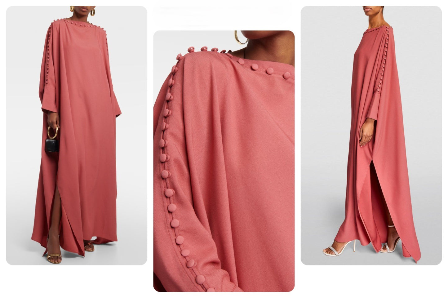 MODERN ELEGANCE BUTTON STYLE CLOSURE LONG KAFTAN