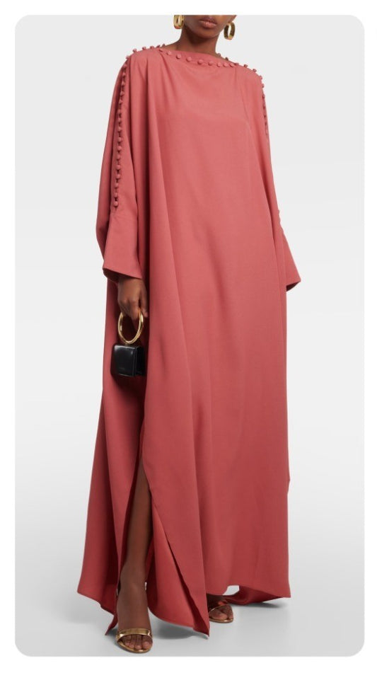 MODERN ELEGANCE BUTTON STYLE CLOSURE LONG KAFTAN