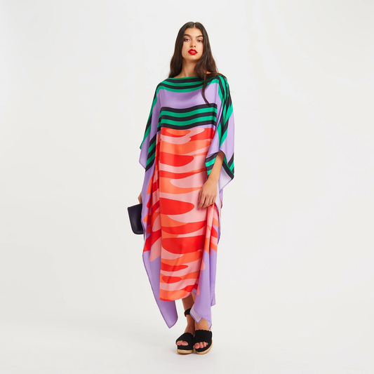 Women’s Striped Printed Soft Silk Kaftan Casual Wear