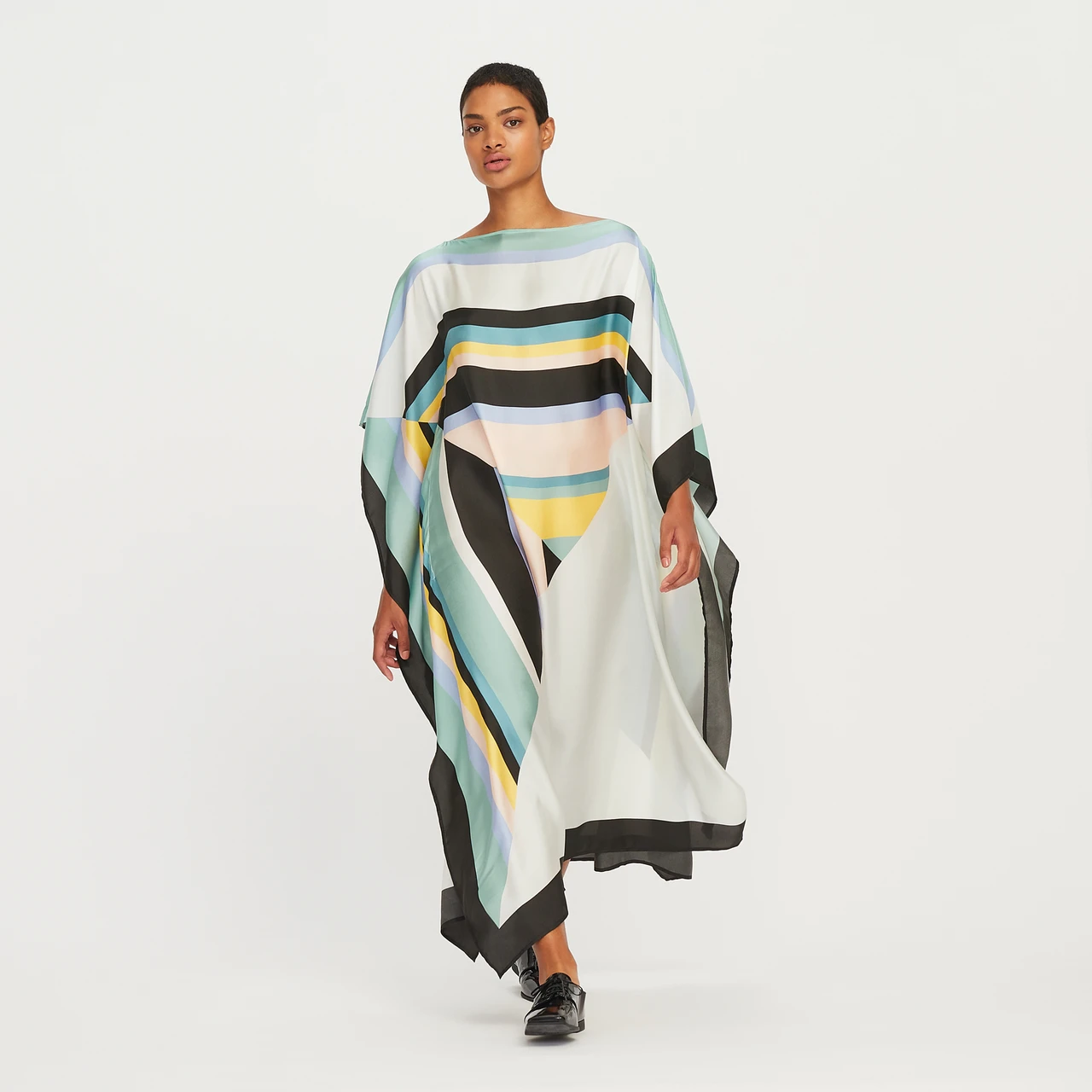 Women’s Casual Wear Striped Printed Soft Silk Kaftan