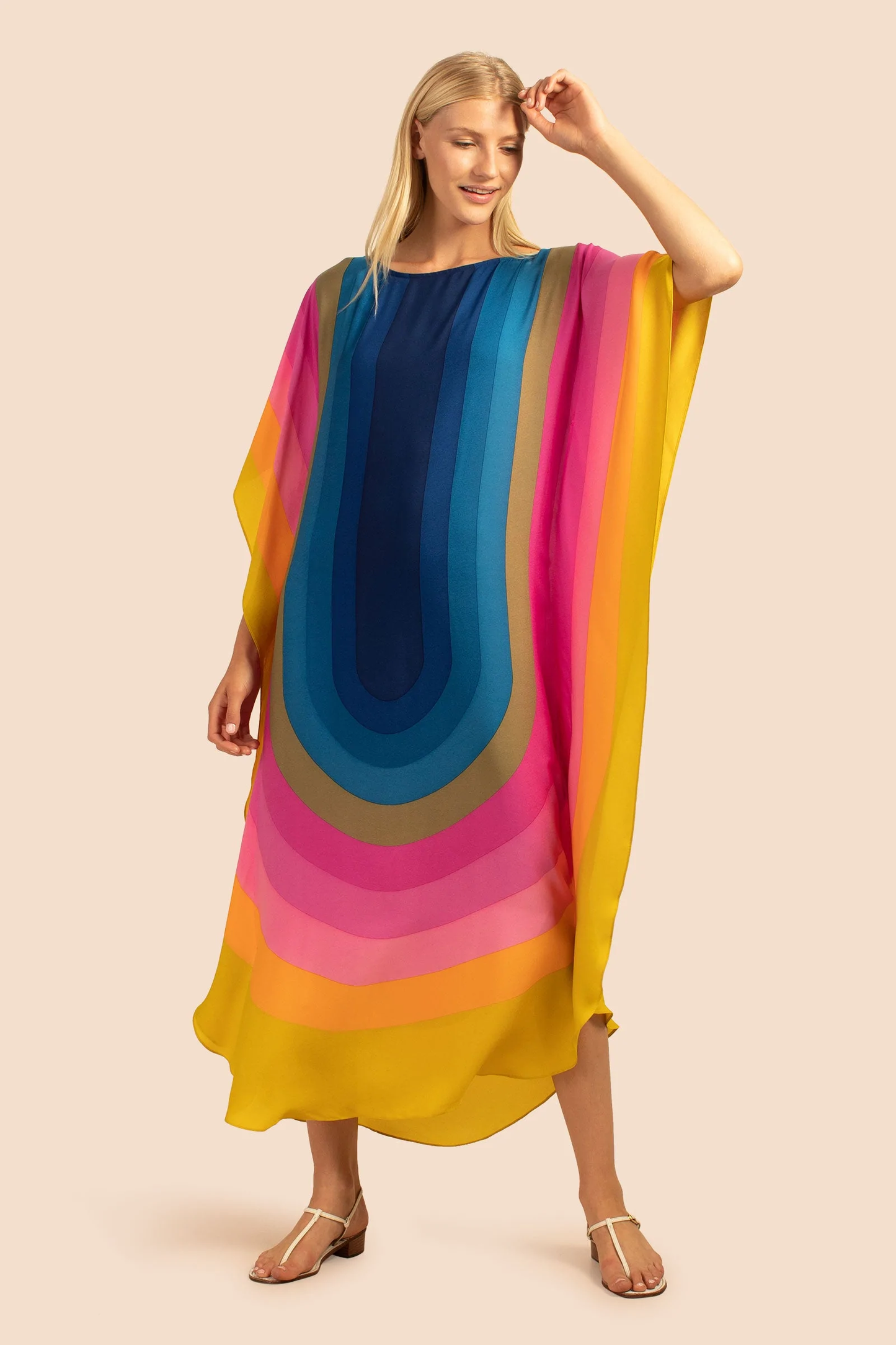 PRISM RAINBOW STYLE MULTICOLOUR PRINTED KAFTAN TOP