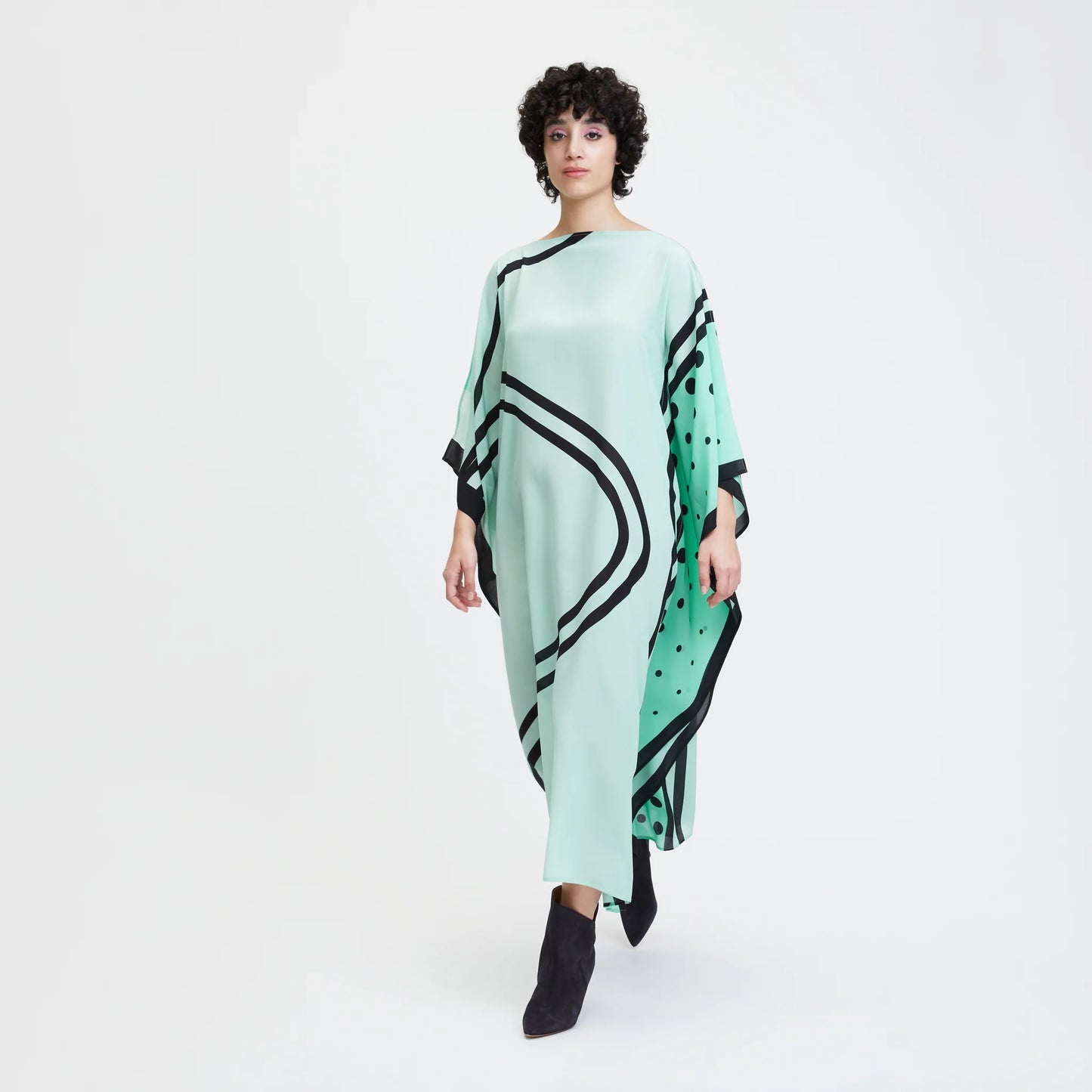 DOT PRINTED STYLE FRENCH MOSS BEACH KAFTAN