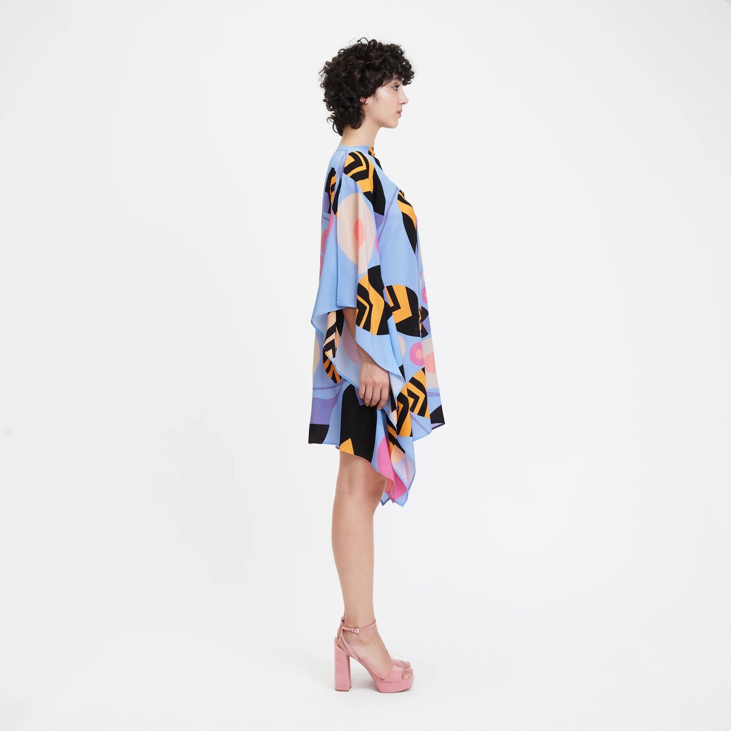 SOFT SILK CREPE PRINTED WOMEN SHORT KAFTAN