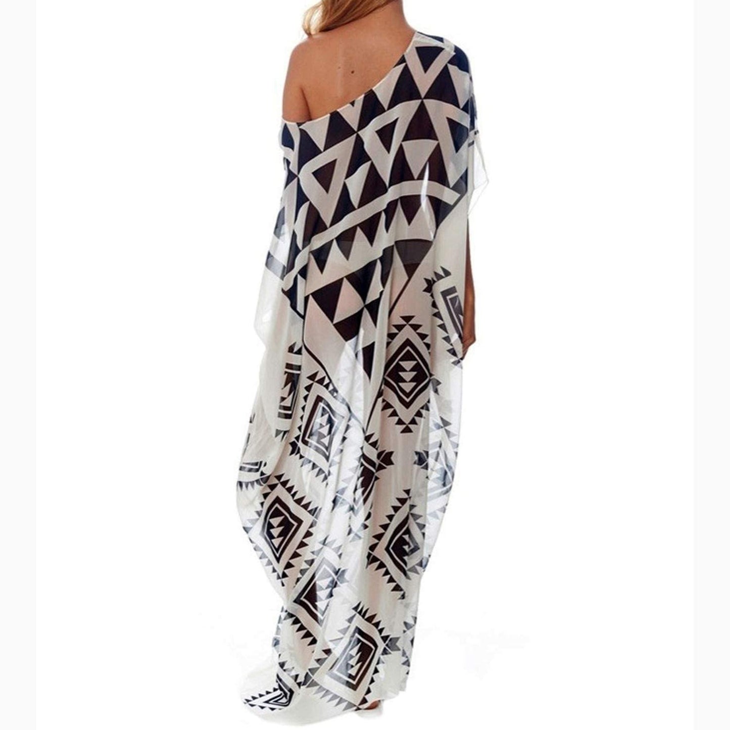 Georgette Printed Geometric Pattern Style Women Kaftan